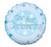 Blue Christening Holographic 18in Balloon Party Supplies Decorations Ideas Novelty Gift 228229