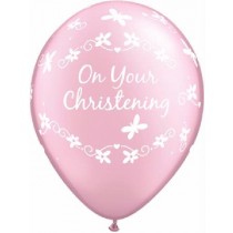 Pink Christening Butterflies Latex Balloons Party Supplies Decorations Ideas Novelty Gift