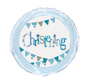Blue Bunting Christening Standard Balloon Party Supplies Decorations Ideas Novelty Gift