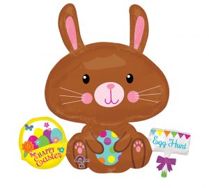 Chocolate Easter Bunny Supershape Balloon Party Supplies Decorations Ideas Novelty Gift