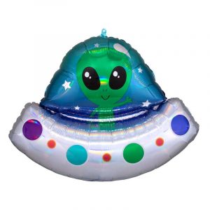 Iridescent Spaceship Supershape Balloon Party Supplies Decorations Ideas Novelty Gift