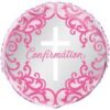 Pink Silver Confirmation Cross 18in Balloon Party Supplies Decorations Ideas Novelty Gift 74837