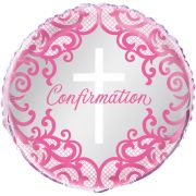 Pink & Silver Confirmation Cross Balloon Party Supplies Decorations Ideas Novelty Gift