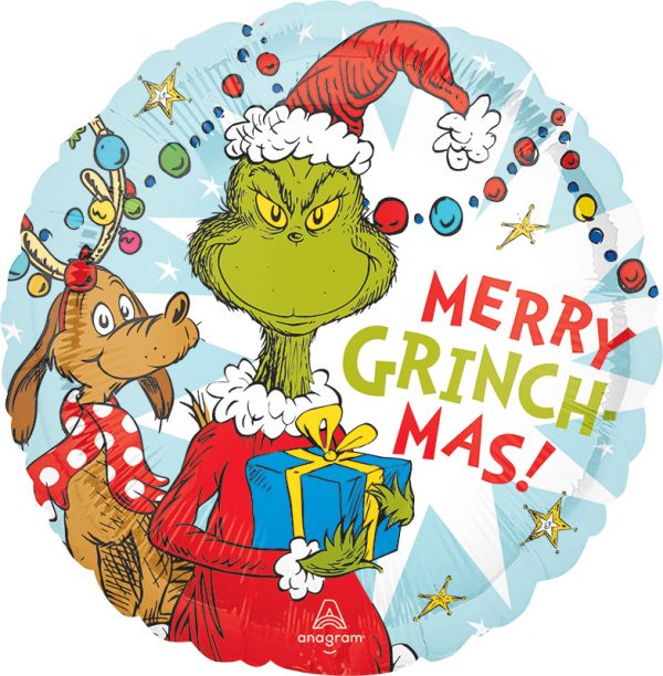 Merry Grinch-Mas 18in Balloon Party Supplies Decorations Ideas Novelty Gift 43610