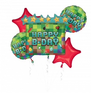 TNT Pixel Balloon Bouquet Party Supplies Decorations Ideas Novelty Gift