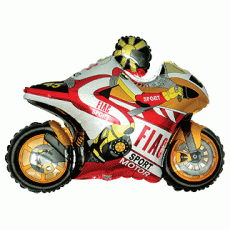 Red & Orange Motorbike Shape Balloon Party Supplies Decorations Ideas Novelty Gift