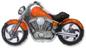 Orange Flames Motorbike Shape Balloon Party Supplies Decorations Ideas Novelty Gift