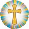 Multi-Coloured Gold Cross 18in Balloon Party Supplies Decorations Ideas Novelty Gift 36397
