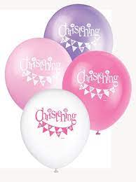 Pink Christening Bunting Latex Balloons Party Supplies Decorations Ideas Novelty Gift