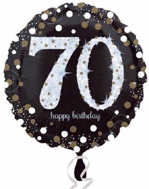 Gold Sparkles 70th Birthday Balloon Party Supplies Decorations Ideas Novelty Gift