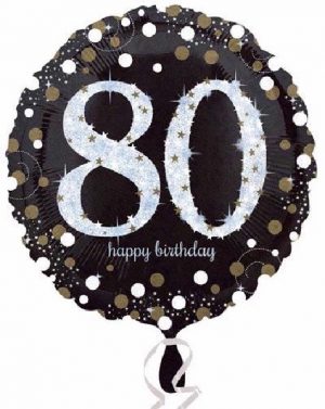 Gold Sparkles 80th Birthday Standard Balloon Party Supplies Decorations Ideas Novelty Gift