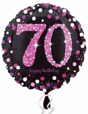 Pink Sparkles Happy 70th Birthday Balloon Party Supplies Decorations Ideas Novelty Gift