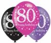 80th Birthday Pink Purple Black Latex Balloons Party Supplies Decorations Ideas Novelty Gift