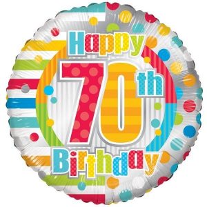 Unisex Bright 70th Birthday Balloon Party Supplies Decorations Ideas Novelty Gift