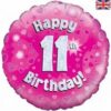 Happy 11th Birthday Pink Glitz Balloon Party Supplies Decorations Ideas Novelty Gift 227628
