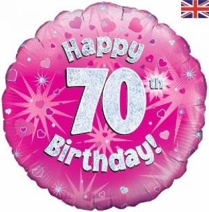 Pink Glitz Happy 70th Birthday Balloon Party Supplies Decorations Ideas Novelty Gift 2277656
