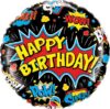 Happy Birthday Comic Hero 18in Balloon Party Supplies Decorations Ideas Novelty Gift 88148