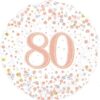 18in Fizz Rose Gold 80th Birthday Balloon Party Supplies Decorations Ideas Novelty Gift