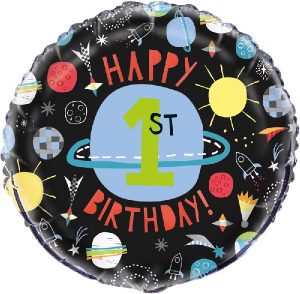 Happy 1st Birthday Space Balloon Party Supplies Decorations Ideas Novelty Gift