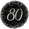 Black Prismatic 80th Birthday Standard Balloon Party Supplies Decorations Ideas Novelty Gift