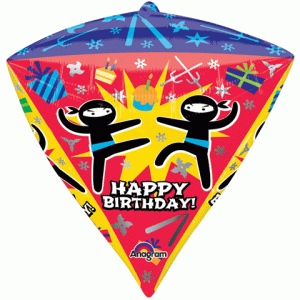 Happy Birthday Ninja Diamondz 17in Balloon Party Supplies Decorations Ideas Novelty Gift 30701
