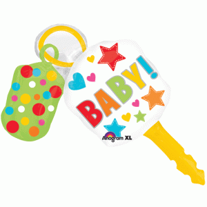 Baby Keys Teether Supershape Balloon Party Supplies Decorations Ideas Novelty Gift