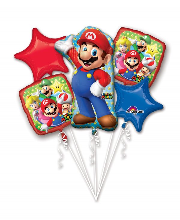 Super Mario Balloon Bouquet Party Supplies Decorations Ideas Novelty Gift