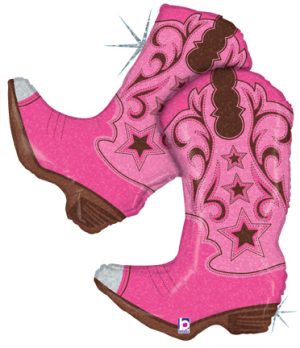 Pink Western Boots Shape Balloon Party Supplies Decorations Ideas Novelty Gift