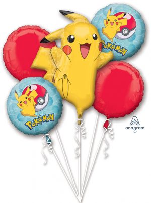 Pokemon Pikachu 5 Balloon Bouquet Party Supplies Decorations Ideas Novelty Gift 36334
