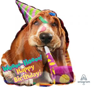 Bassett Hound Happy Birthday 25in Shape Balloon Party Supplies Decorations Ideas Novelty Gift 36528