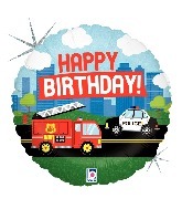 Happy Birthday Emergency Services 18in Balloon Party Supplies Decorations Ideas Novelty Gift 36702