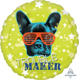 Frenchie Trouble Maker 18in Balloon Party Supplies Decorations Ideas Novelty Gift 37868
