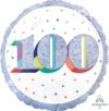 Holographic Age 100 Standard Balloon Party Supplies Decorations Ideas Novelty Gift 39788