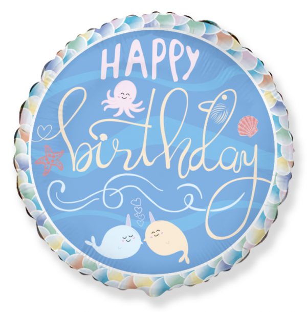 Happy Birthday Narwhal 18in Balloon Party Supplies Decorations Ideas Novelty Gift 401594