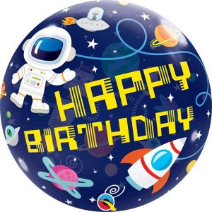 Happy Birthday Space Bubble Balloon Party Supplies Decorations Ideas Novelty Gift