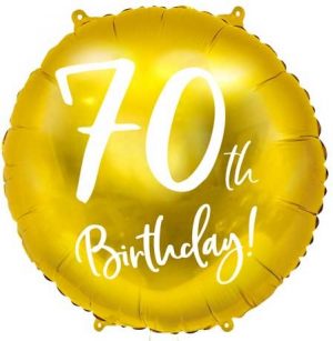 Gold Happy 70th Birthday Balloon Party Supplies Decorations Ideas Novelty Gift