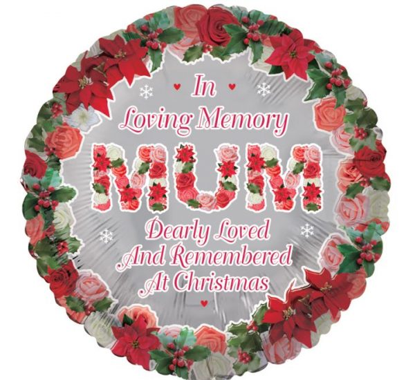 Loving Memory Of Mum At Xmas 18in Balloon Party Supplies Decorations Ideas Novelty Gift