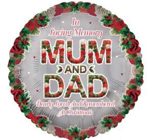 Loving Memory Of Mum And Dad Xmas 18in Balloon Party Supplies Decorations Ideas Novelty Gift RB18/05