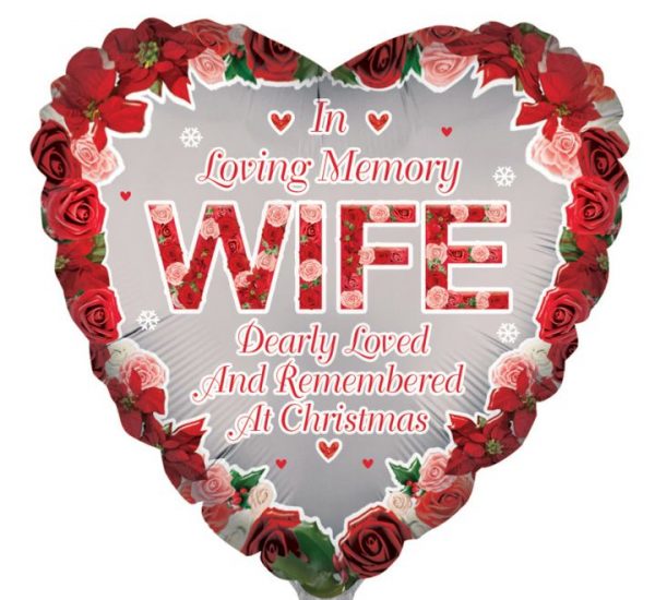 Loving Memory Of Wife At Xmas 18in Balloon Party Supplies Decorations Ideas Novelty Gift