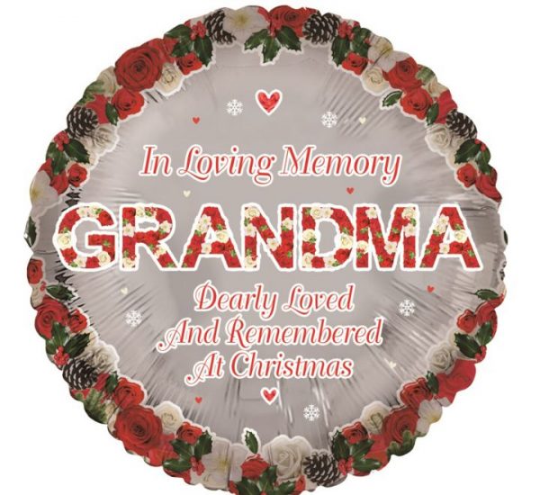 Loving Memory Of Grandma At Xmas 18in Balloon Party Supplies Decorations Ideas Novelty Gift