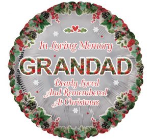 Loving Memory Of Grandad Xmas 18in Balloon Party Supplies Decorations Ideas Novelty Gift