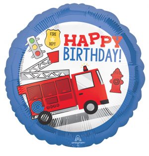 Happy Birthday Fireman Icons 18in Balloon Party Supplies Decorations Ideas Novelty Gift 42804