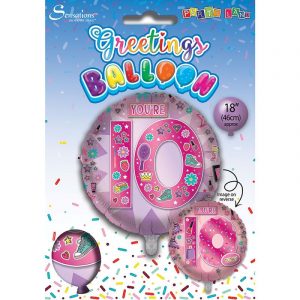 Pink Lilac Icons 10th Birthday Balloon Party Supplies Decorations Ideas Novelty Gift
