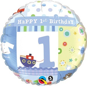 Blue Sailboat 1st Birthday Standard Balloon Party Supplies Decorations Ideas Novelty Gift