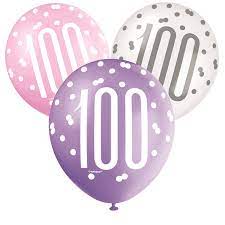 Pink Lilac 100 Print Birthday Latex Balloons Party Supplies Decorations Ideas Novelty Gift
