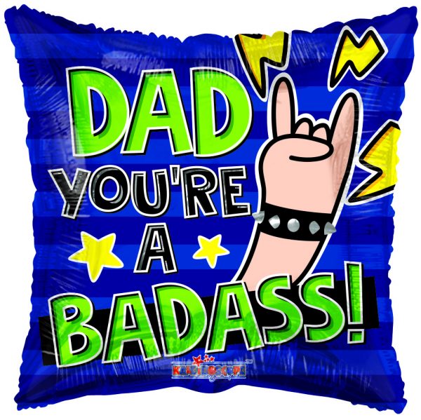 Badass Dad 18in Balloon Party Supplies Decorations Ideas Novelty Gift 86127-18