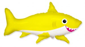 Yellow Cartoon Shark Supershape Balloon Party Supplies Decorations Ideas Novelty Gift