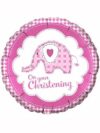 Pink Plaid Elephant Christening 18in Balloon Party Supplies Decorations Ideas Novelty Gift 98819