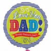 Fathers Day Love You 18in Balloon Party Supplies Decorations Ideas Novelty Gift 30255