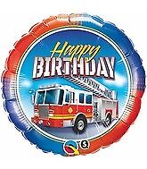 Happy Birthday Fire Truck 18in Balloon Party Supplies Decorations Ideas Novelty Gift 41686